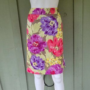 BANANA REPUBLIC Colorful Floral Pencil Skirt 10